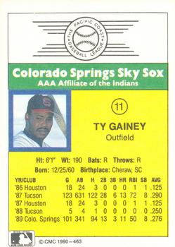 1990 CMC #463 Ty Gainey Back