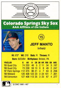 1990 CMC #467 Jeff Manto Back