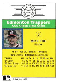 1990 CMC #483 Mike Erb Back