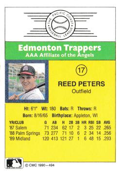 1990 CMC #494 Reed Peters Back