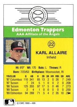 1990 CMC #499 Karl Allaire Back