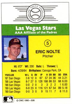1990 CMC #508 Eric Nolte Back