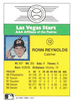 1990 CMC #515 Ronn Reynolds Back