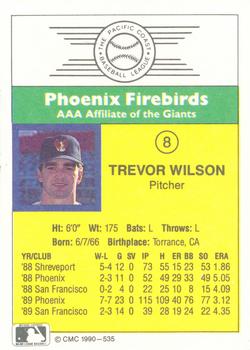 1990 CMC #535 Trevor Wilson Back