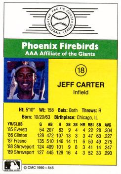 1990 CMC #545 Jeff Carter Back