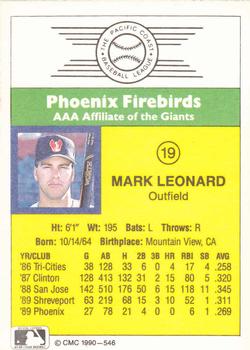 1990 CMC #546 Mark Leonard Back