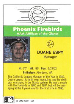 1990 CMC #551 Duane Espy Back
