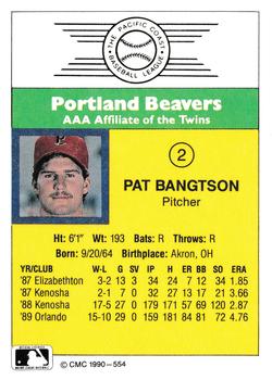 1990 CMC #554 Pat Bangtson Back