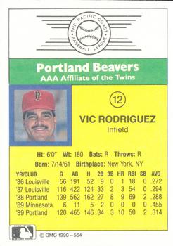 1990 CMC #564 Vic Rodriguez Back