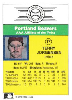 1990 CMC #569 Terry Jorgensen Back