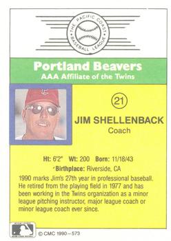 1990 CMC #573 Jim Shellenback Back