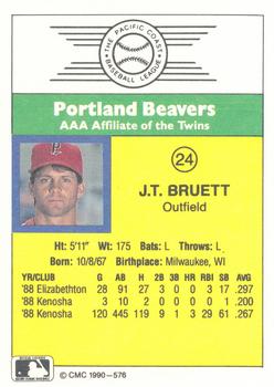 1990 CMC #576 J.T. Bruett Back