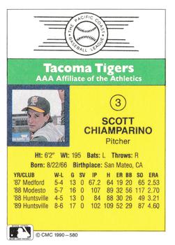 1990 CMC #580 Scott Chiamparino Back