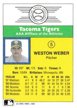 1990 CMC #582 Weston Weber Back