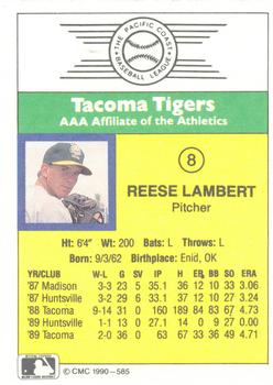 1990 CMC #585 Reese Lambert Back