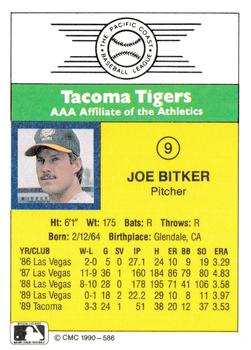1990 CMC #586 Joe Bitker Back