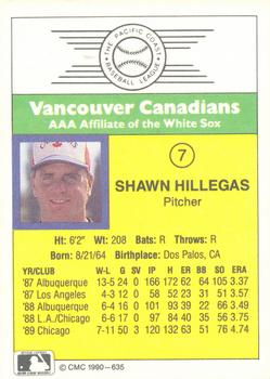 1990 CMC #635 Shawn Hillegas Back