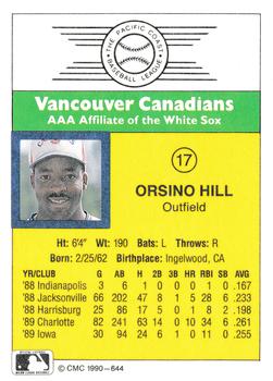 1990 CMC #644 Orsino Hill Back