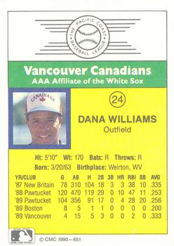 1990 CMC #651 Dana Williams Back