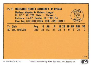 1990 CMC #659 Scott Shockey Back