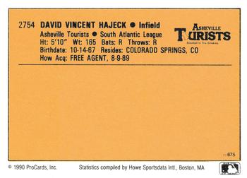 1990 CMC #675 David Hajek Back