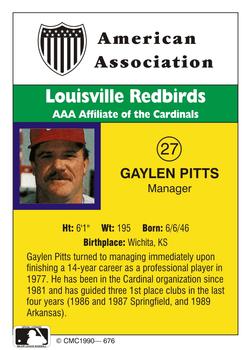 1990 CMC #678 Gaylen Pitts Back