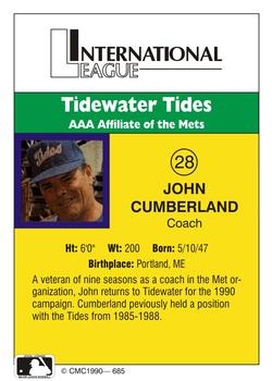 1990 CMC #685 John Cumberland Back