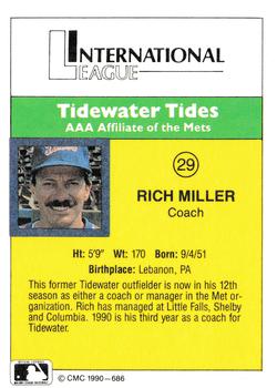 1990 CMC #686 Rich Miller Back
