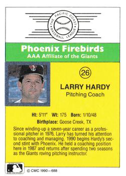 1990 CMC #688 Larry Hardy Back