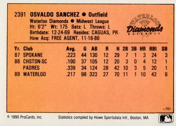 1990 CMC #701 Osvaldo Sanchez Back