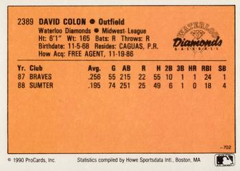 1990 CMC #702 David Colon Back