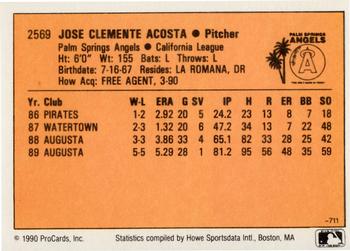 1990 CMC #711 Clemente Acosta Back