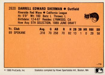 1990 CMC #719 Darrell Sherman Back