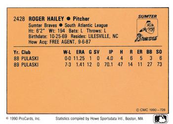 1990 CMC #728 Roger Hailey Back