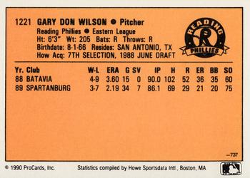 1990 CMC #737 Gary Wilson Back