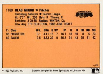 1990 CMC #738 Blas Minor Back