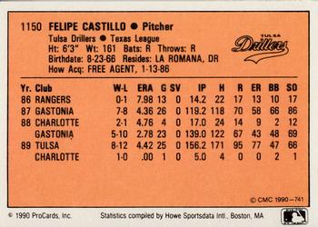1990 CMC #741 Felipe Castillo Back