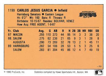 1990 CMC #761 Carlos Garcia Back