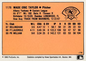 1990 CMC #778 Wade Taylor Back
