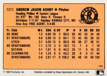 1990 CMC #784 Andy Ashby Back