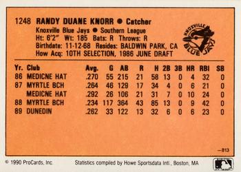1990 CMC #813 Randy Knorr Back