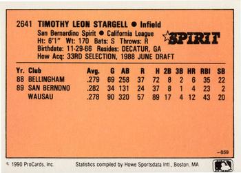1990 CMC #859 Tim Stargell Back