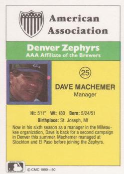 1990 CMC #50 Dave Machemer Back