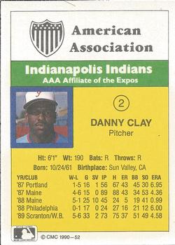 1990 CMC #52 Danny Clay Back