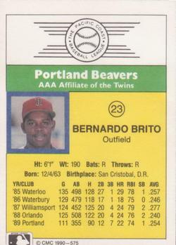 1990 CMC #575 Bernardo Brito Back