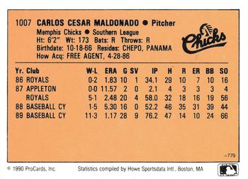1990 CMC #779 Carlos Maldonado Back