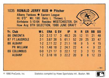 1990 CMC #781 Jerry Rub Back