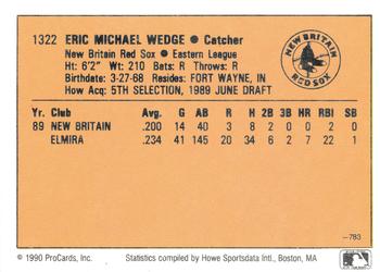 1990 CMC #783 Eric Wedge Back