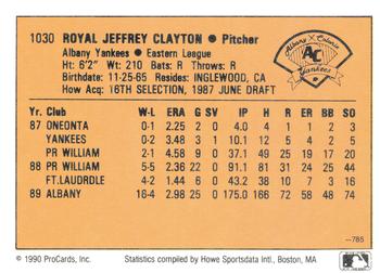 1990 CMC #785 Royal Clayton Back