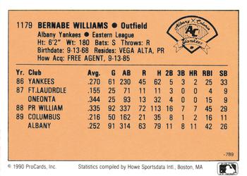 1990 CMC #789 Bernie Williams Back